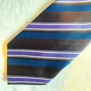 Zarrano Platinum Silk Tie. Purple/Blue/Gray